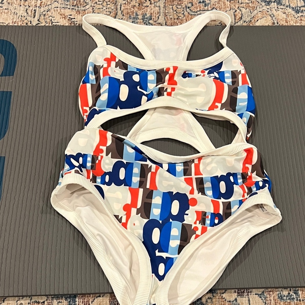 Aerie Colorful cutout one piece swim suit size Large